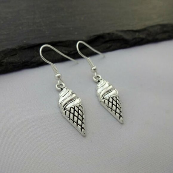 The Lux Gem Jewelry - Ice Cream Cone Silver Earrings
